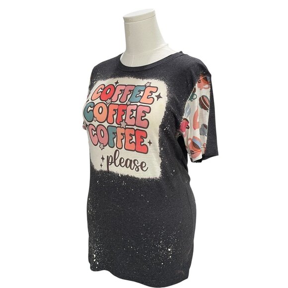 Coffee Graphic Tee Bella Canvas Shirt NWT Retro Y2K Streetwear Casual Top Medium - Picture 6 of 8